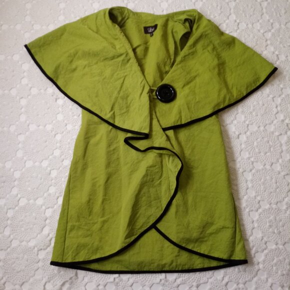 Luii Jackets & Blazers - Luii Jacket Green Jumbo Button Sailor Shawl Collar Art to Wear Boho Large Women